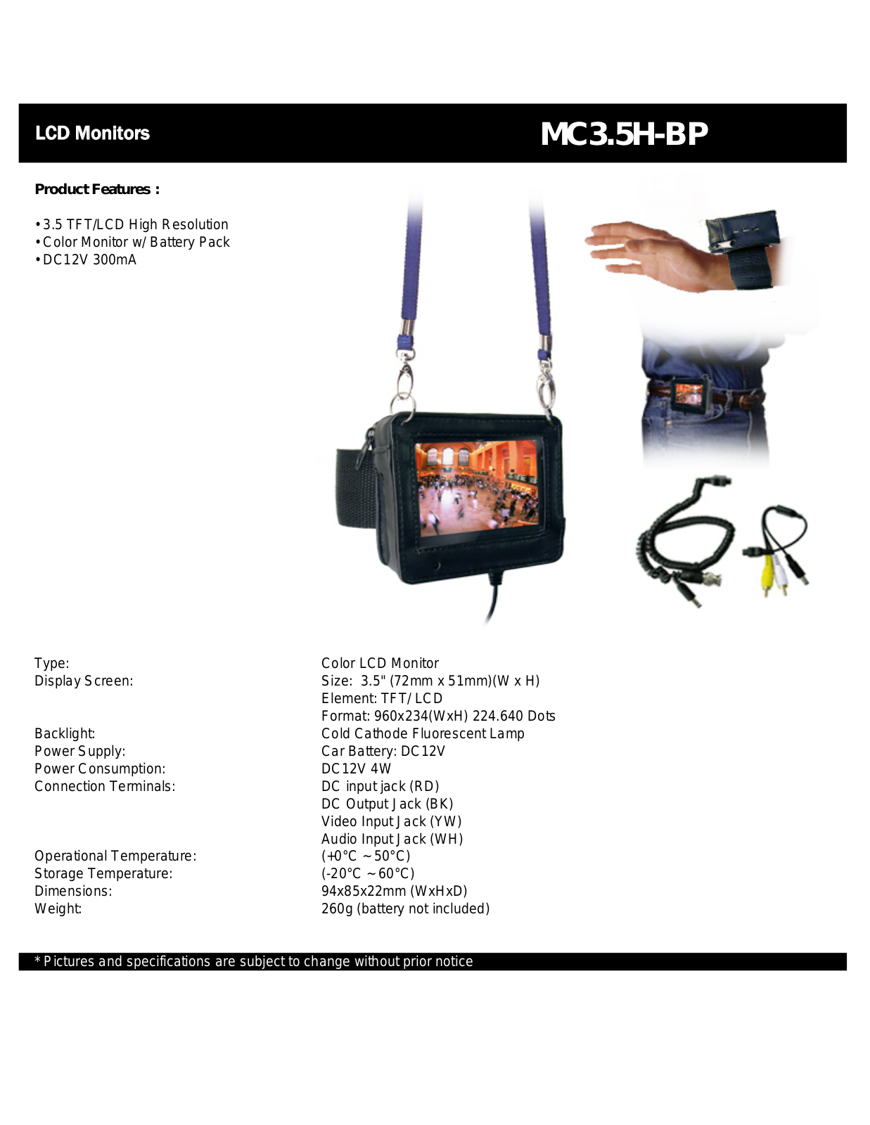 COP-USA MC3-5H-BP Specsheet