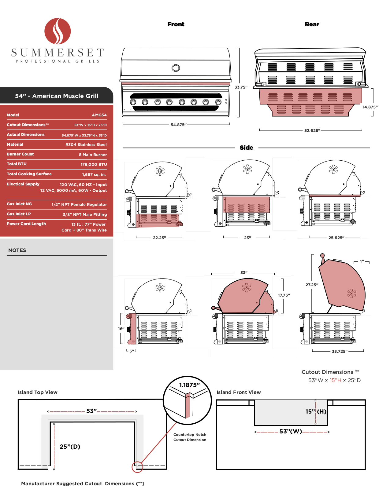 Summerset Grills AMG54LP Specifications - ManualMachine.com
