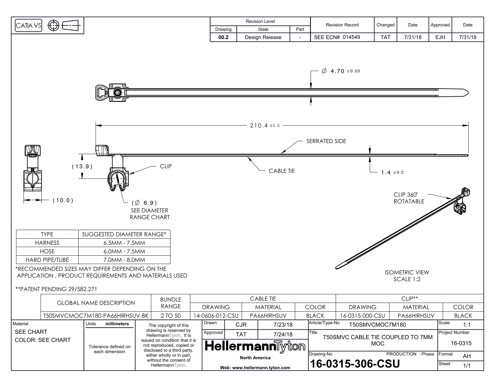 HellermannTyton T50SMVCMOC7M 180 Reference Drawing - ManualMachine.com