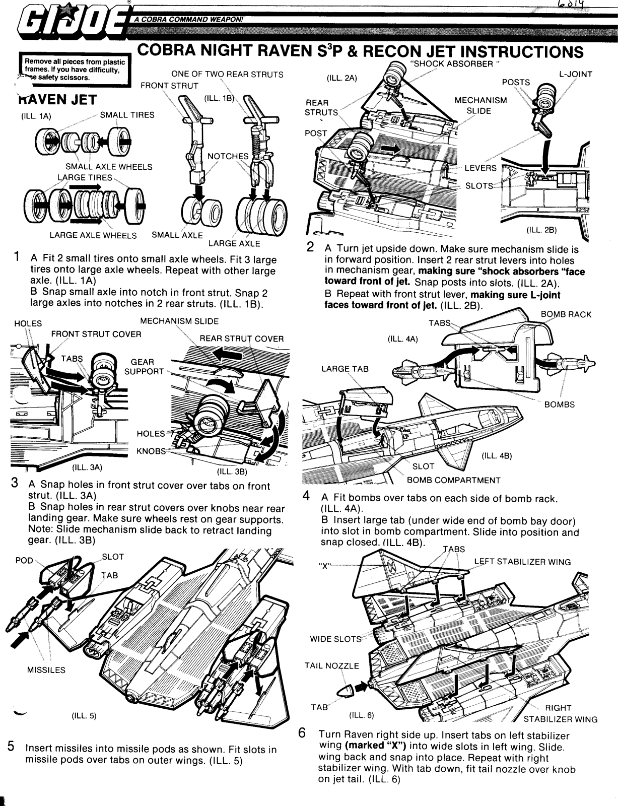 HASBRO GIJoe Cobra Night Raven S3 Pand Recon Jet User Manual