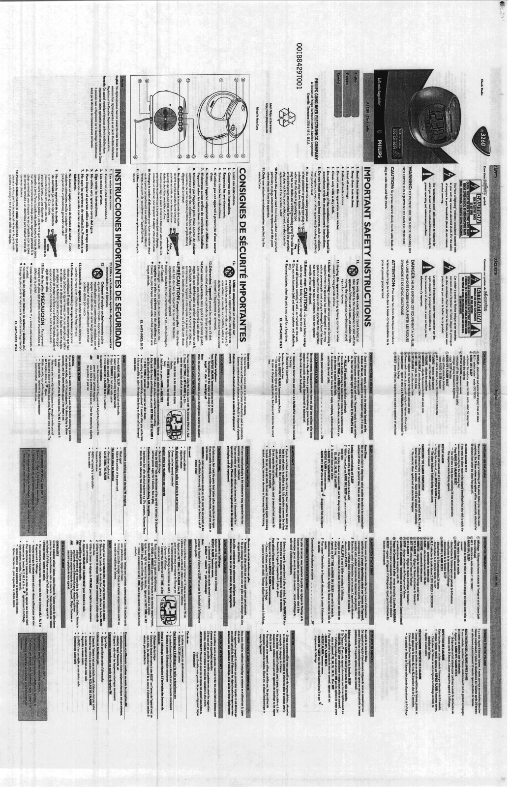 Philips AJ3260-17 User Manual