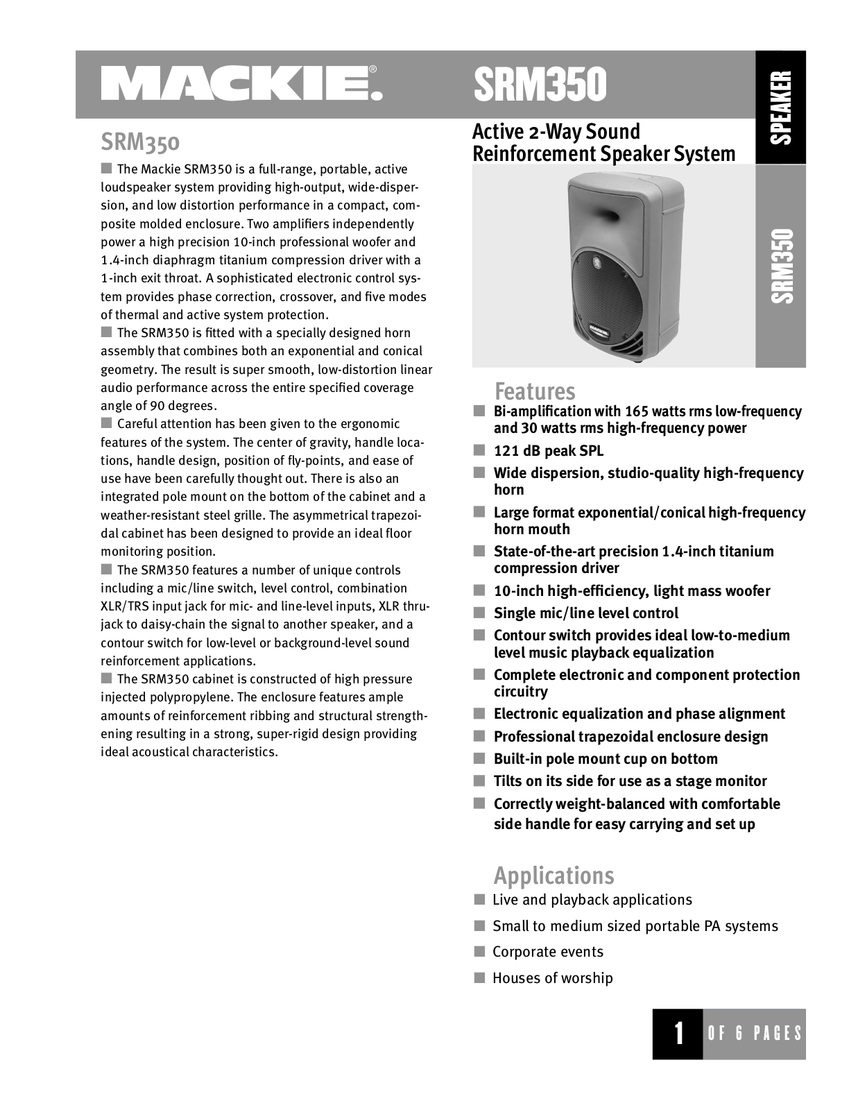 Mackie SRM350 User Manual