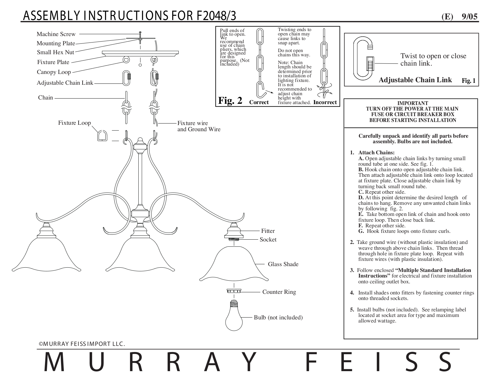 Feiss F2048-3 User Manual