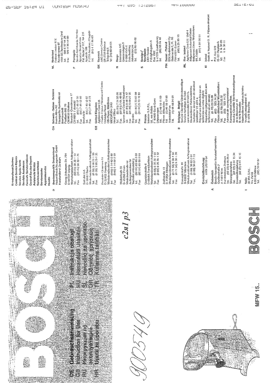 Bosch MFW 1501 User Manual