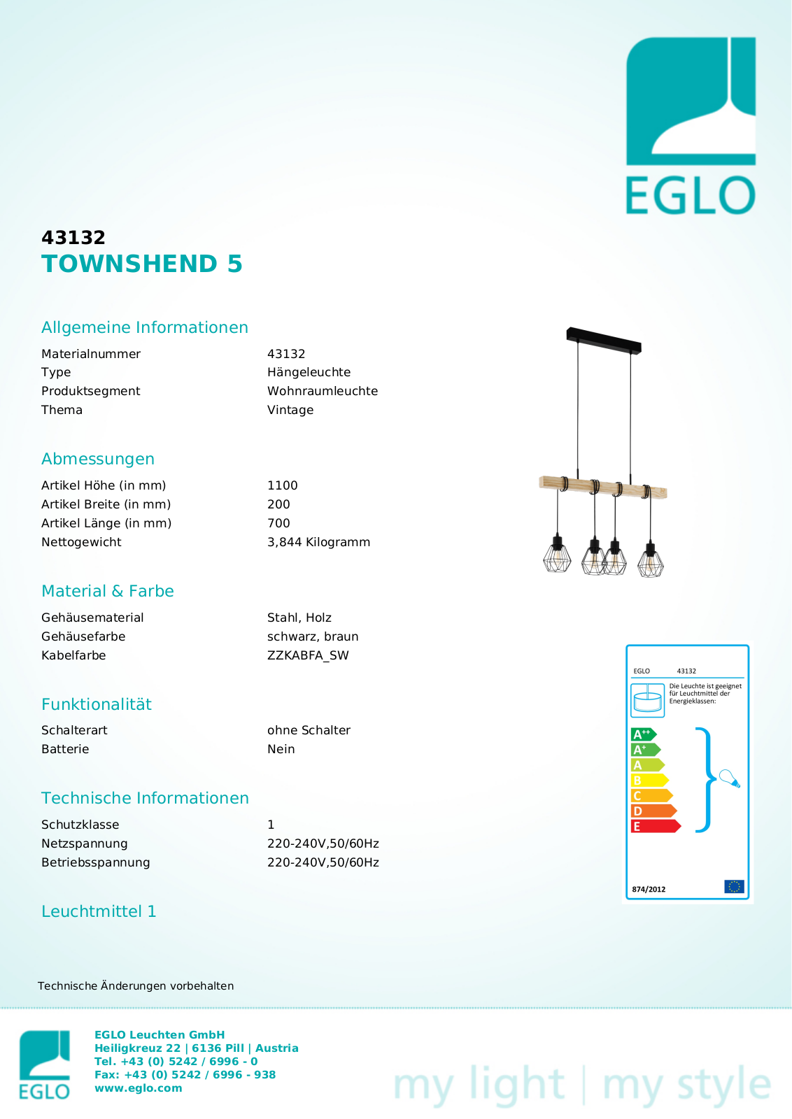 Eglo 43132 Service Manual