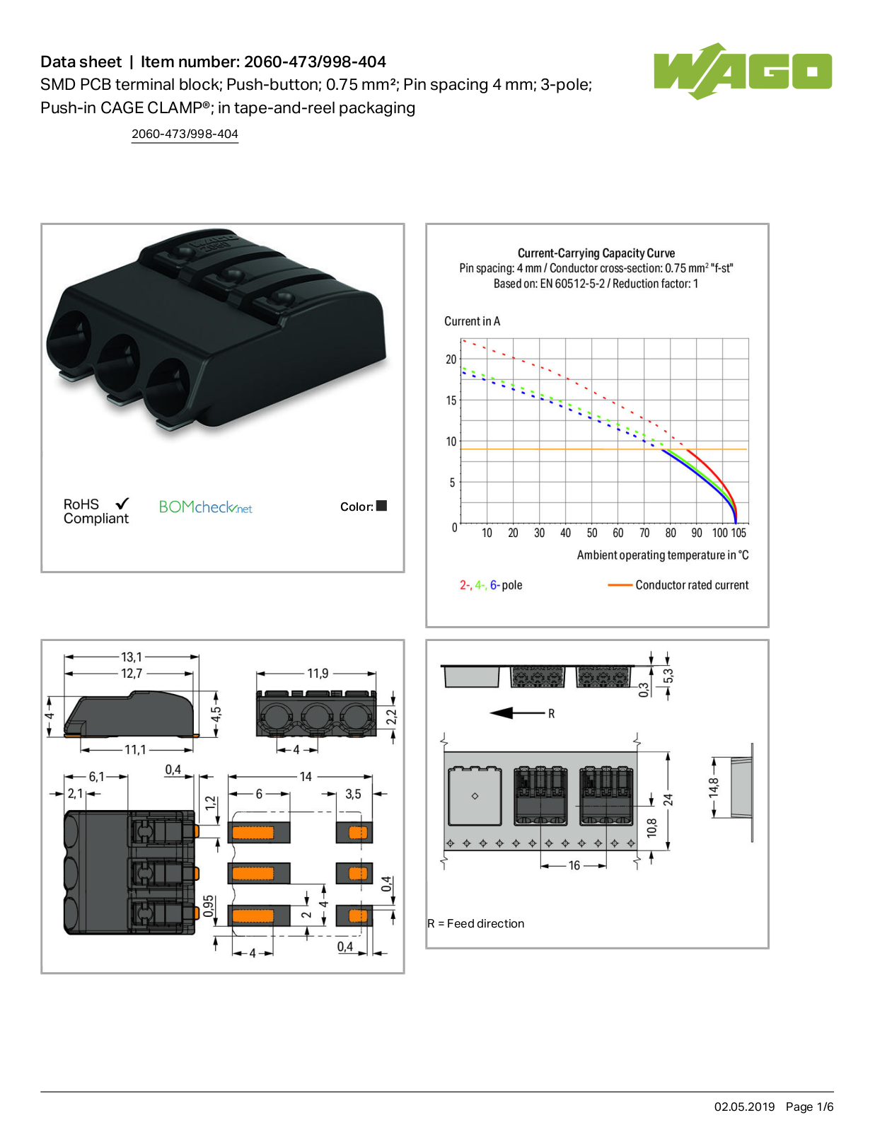 Wago 2060-473/998-404 Data Sheet