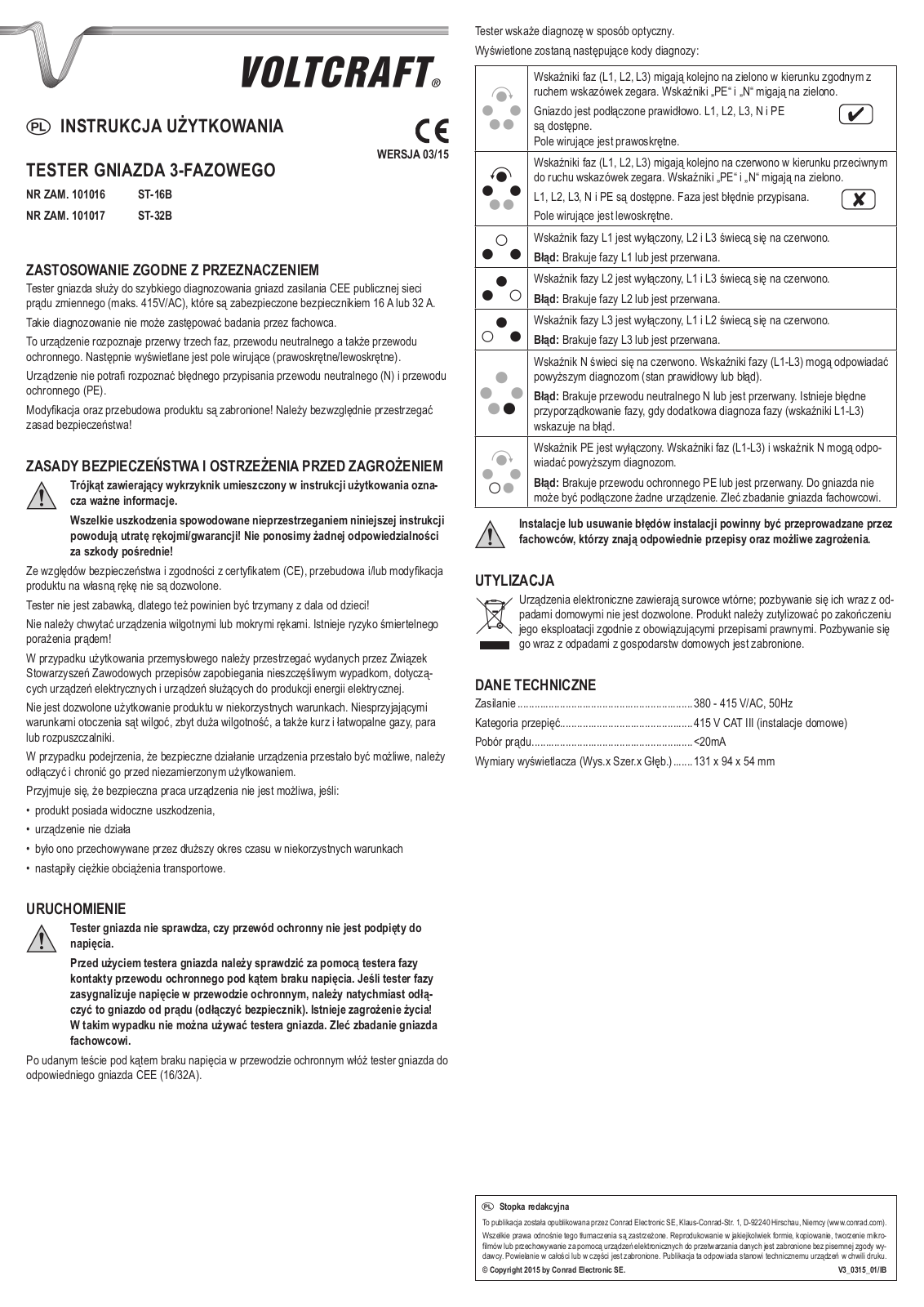 VOLTCRAFT ST-32B, ST-16B User guide