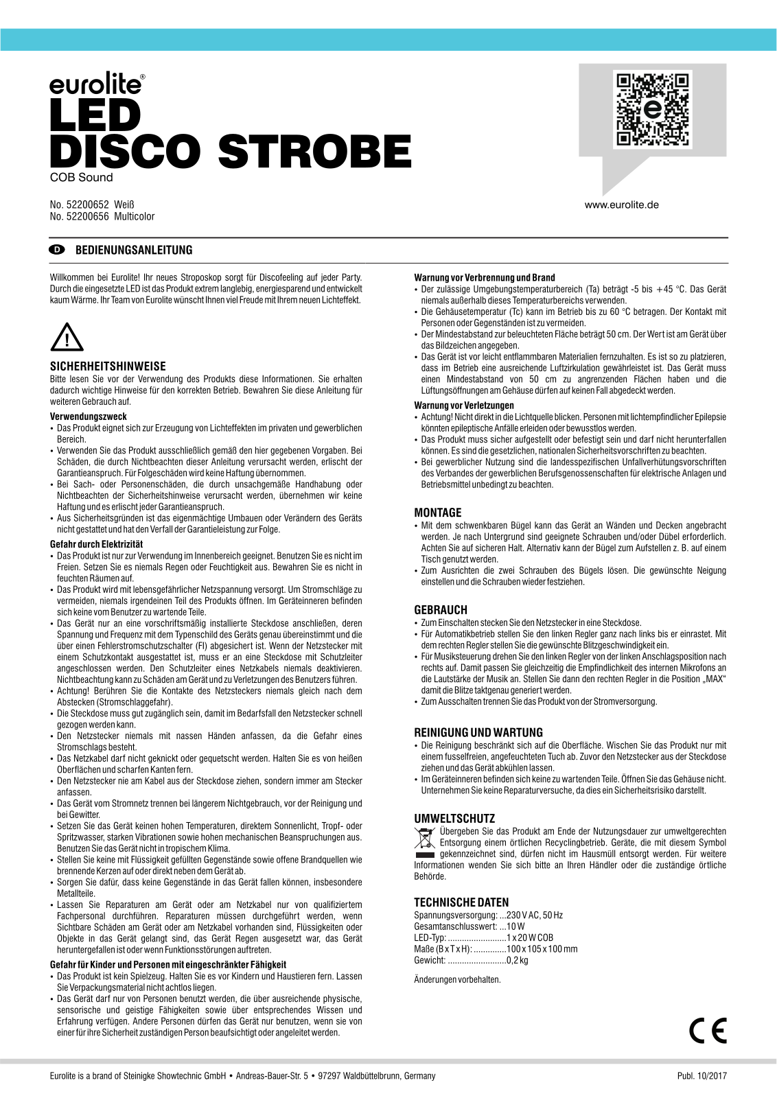 Eurolite LED Disco operation manual