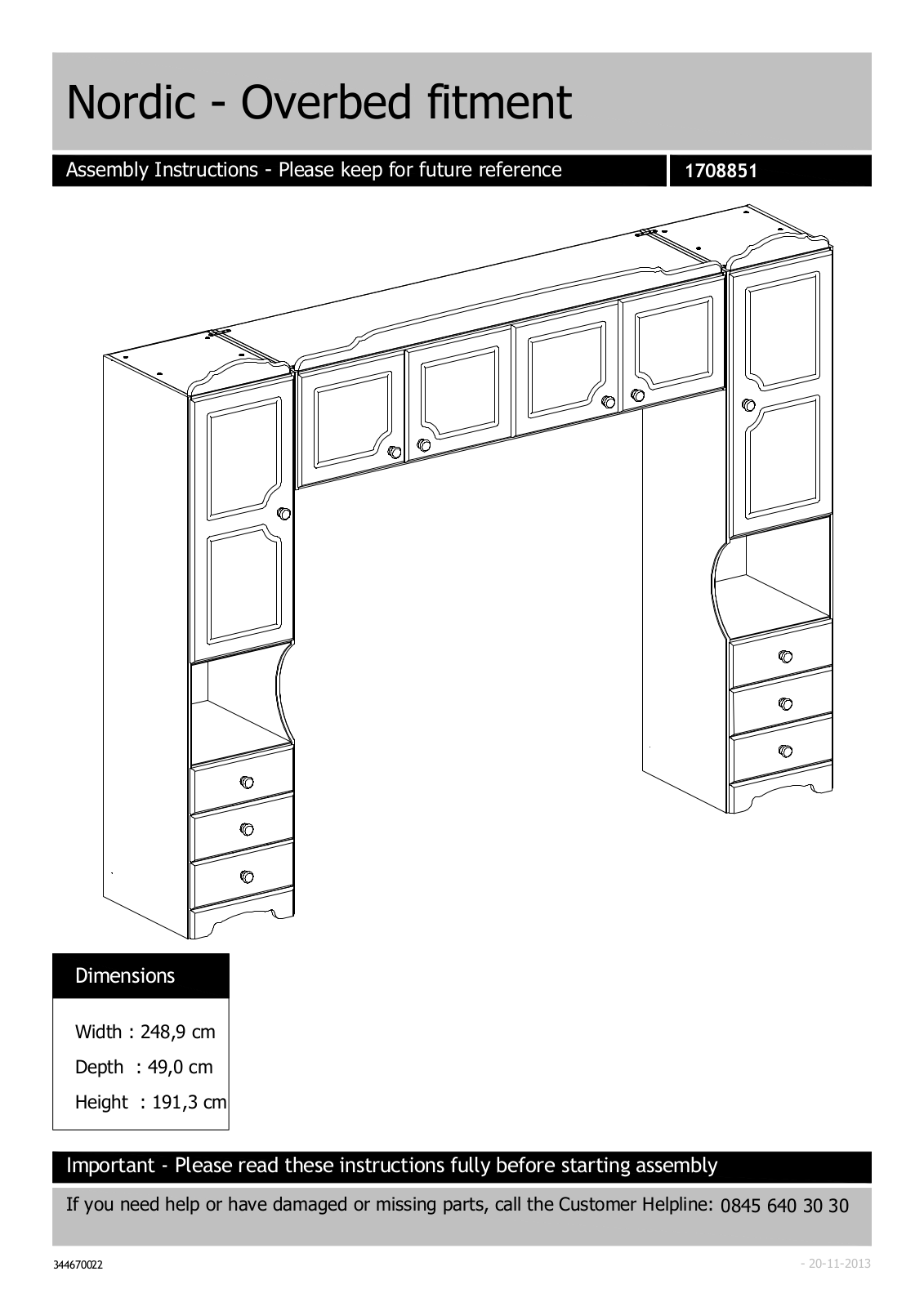 Argos 3446700022000F ASSEMBLY INSTRUCTIONS