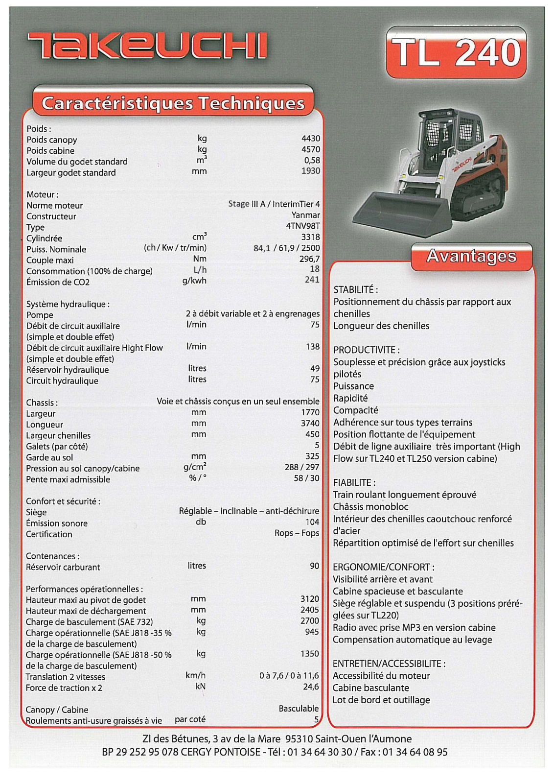 TAKEUCHI TL 240 User Manual