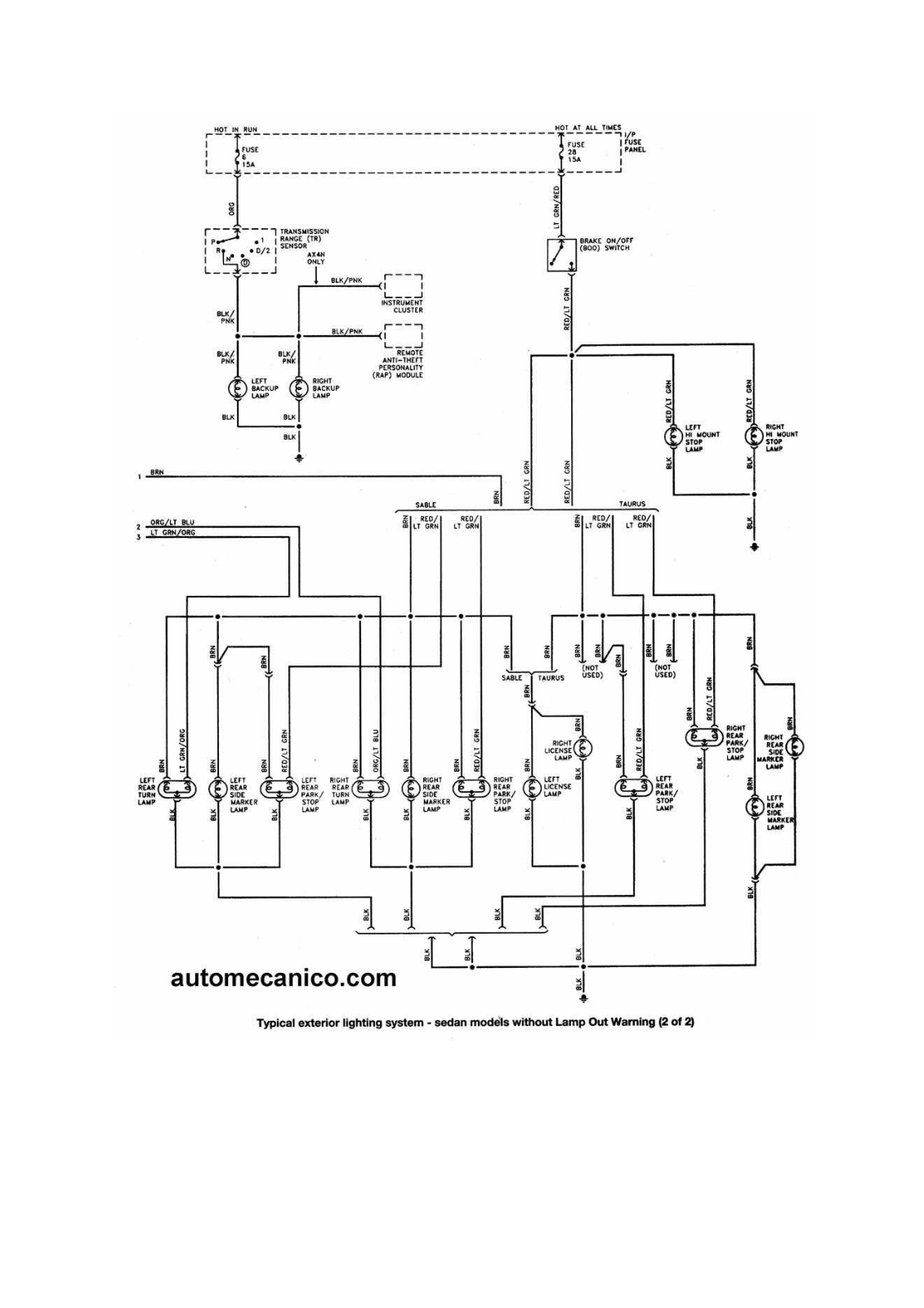 FORD Taurus 13-29 dtaur13 Diagram