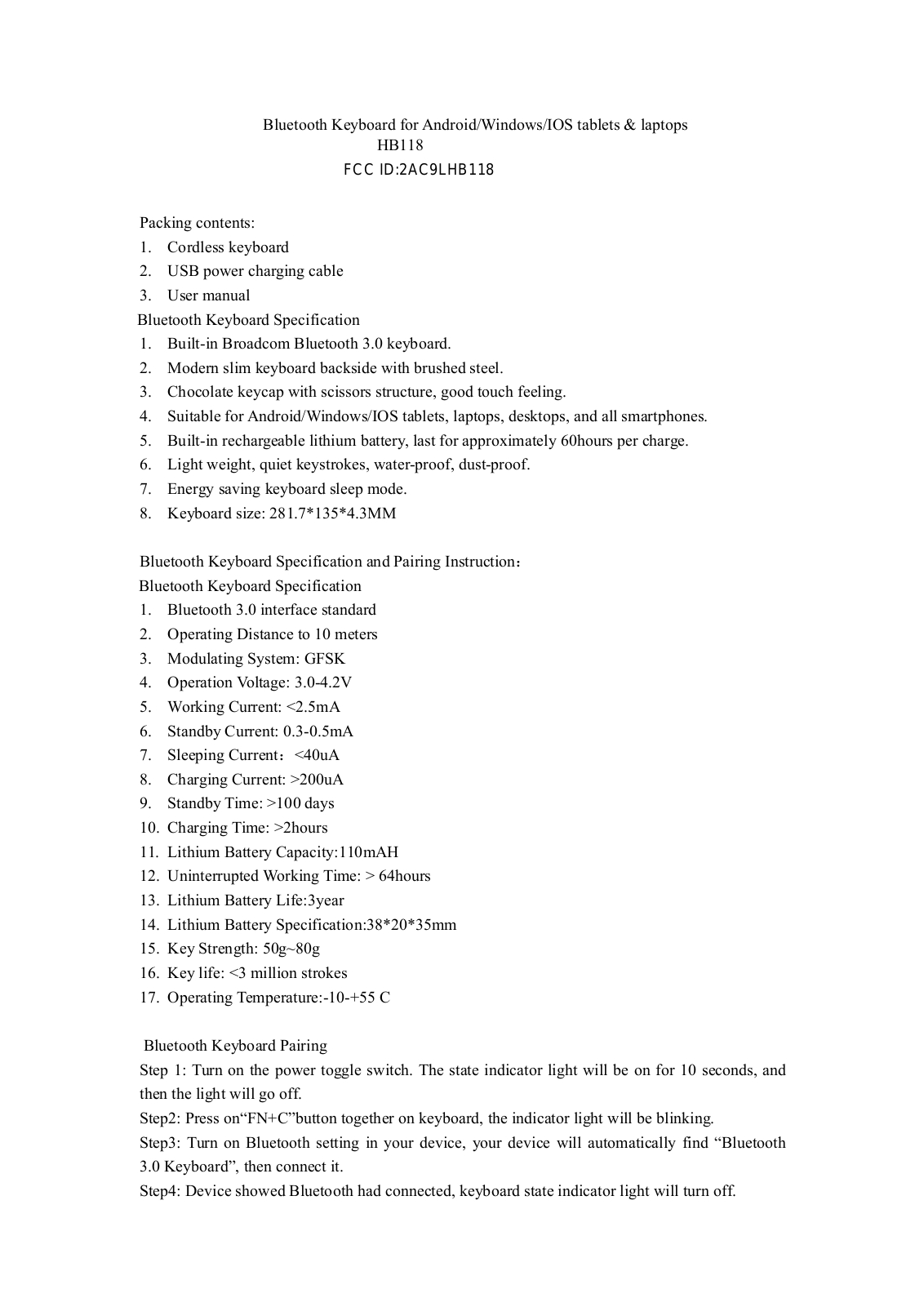 Hastech HB118 Users Manual - ManualMachine.com