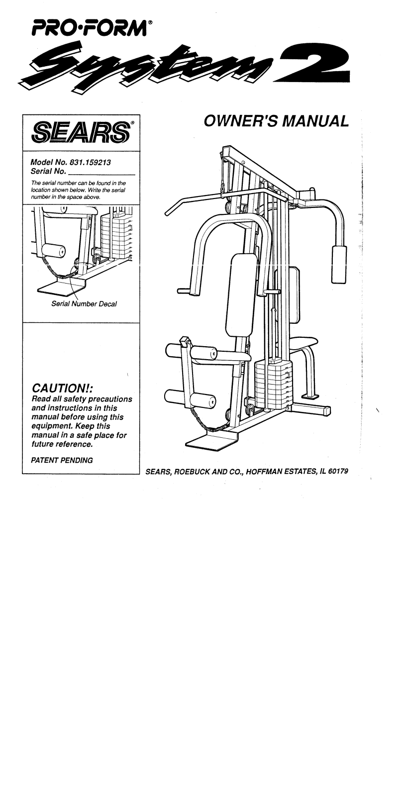 ProForm 831159213 User Manual