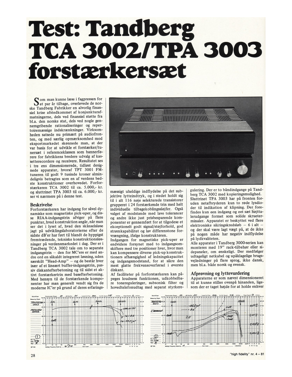 Tandberg TCA-3002 User Manual