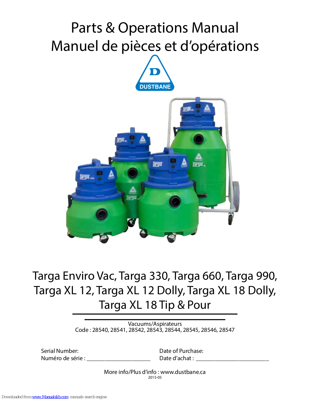 Targa ENVIRO VAC, 330, 660, 990, XL 12 Operation Manual