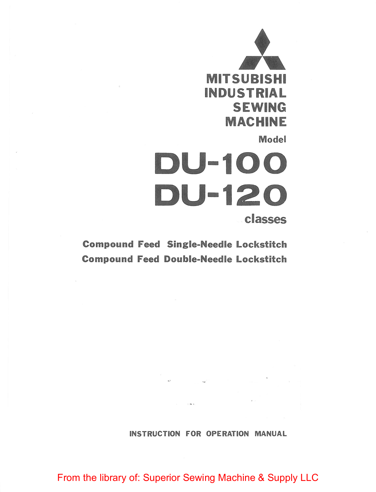 Mitsubishi DU-100, DU-120 Instruction Manual