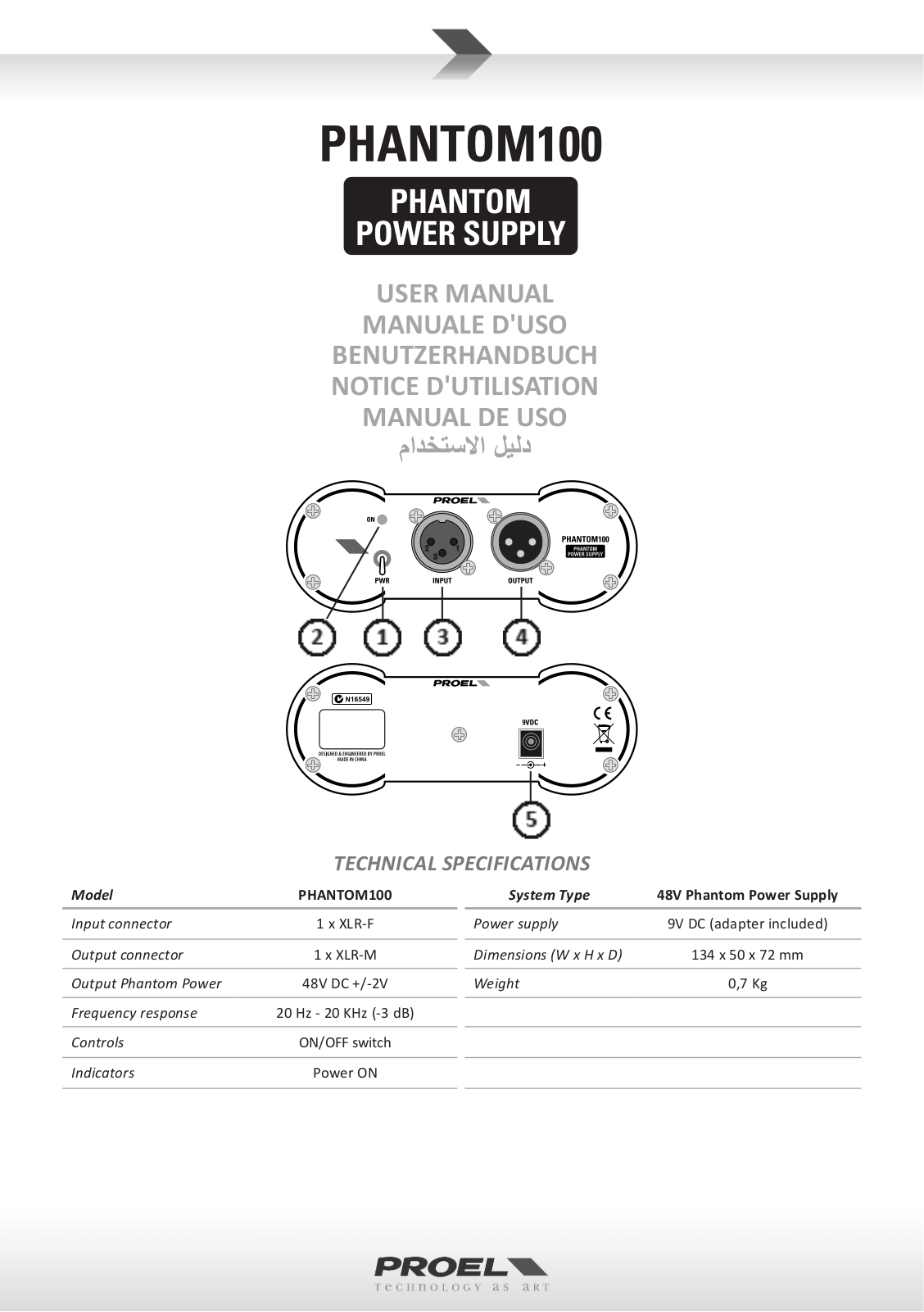 Proel PHANTOM100 User Manual