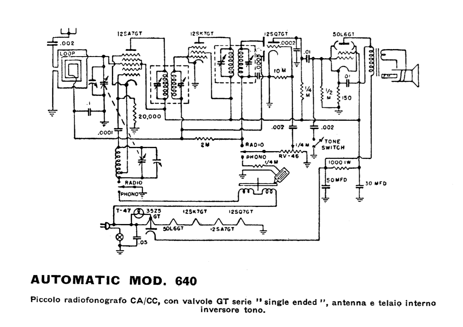 Automatic 640 schematic