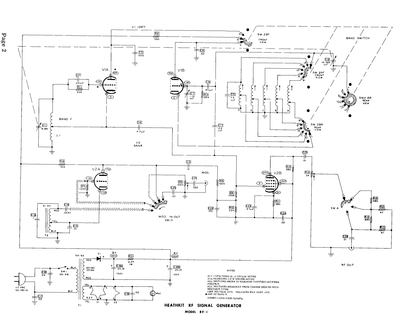 Heath Company RF-1 Schematic