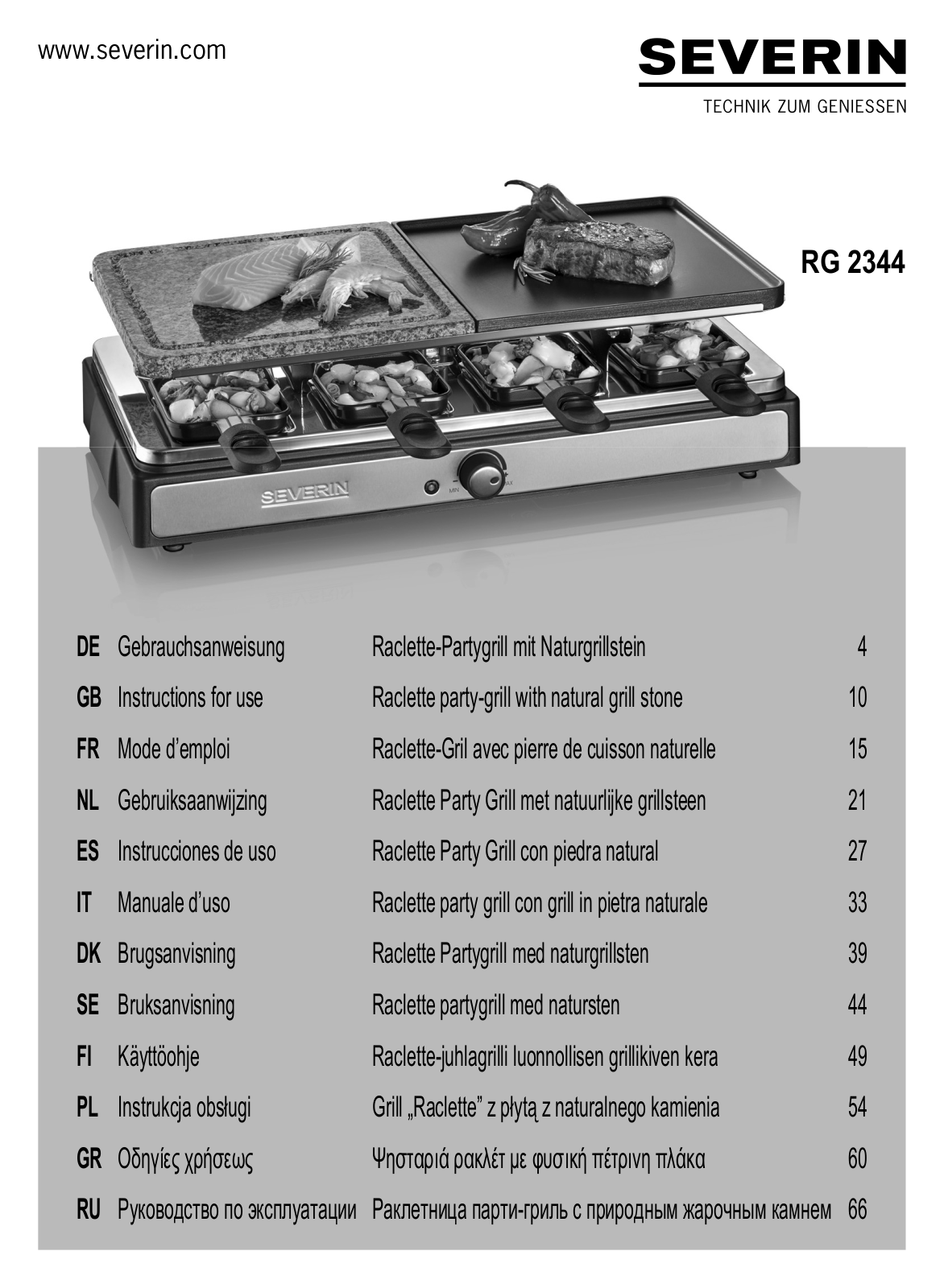 Severin RG 2344 operation manual