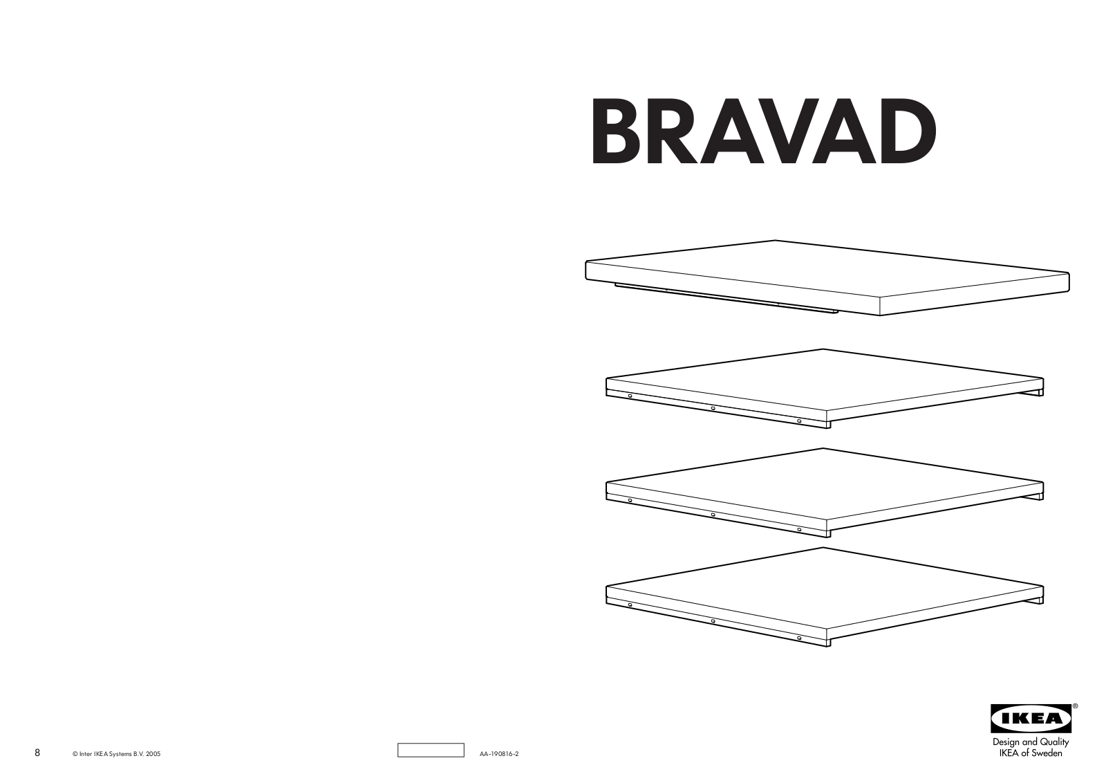 IKEA BRAVAD COUNTERTOP + 3 SHELVES 20X26 Assembly Instruction