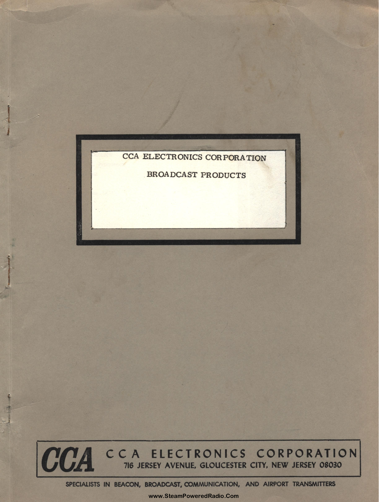 CCA Electronics Broadcast Catalog - ManualMachine.com
