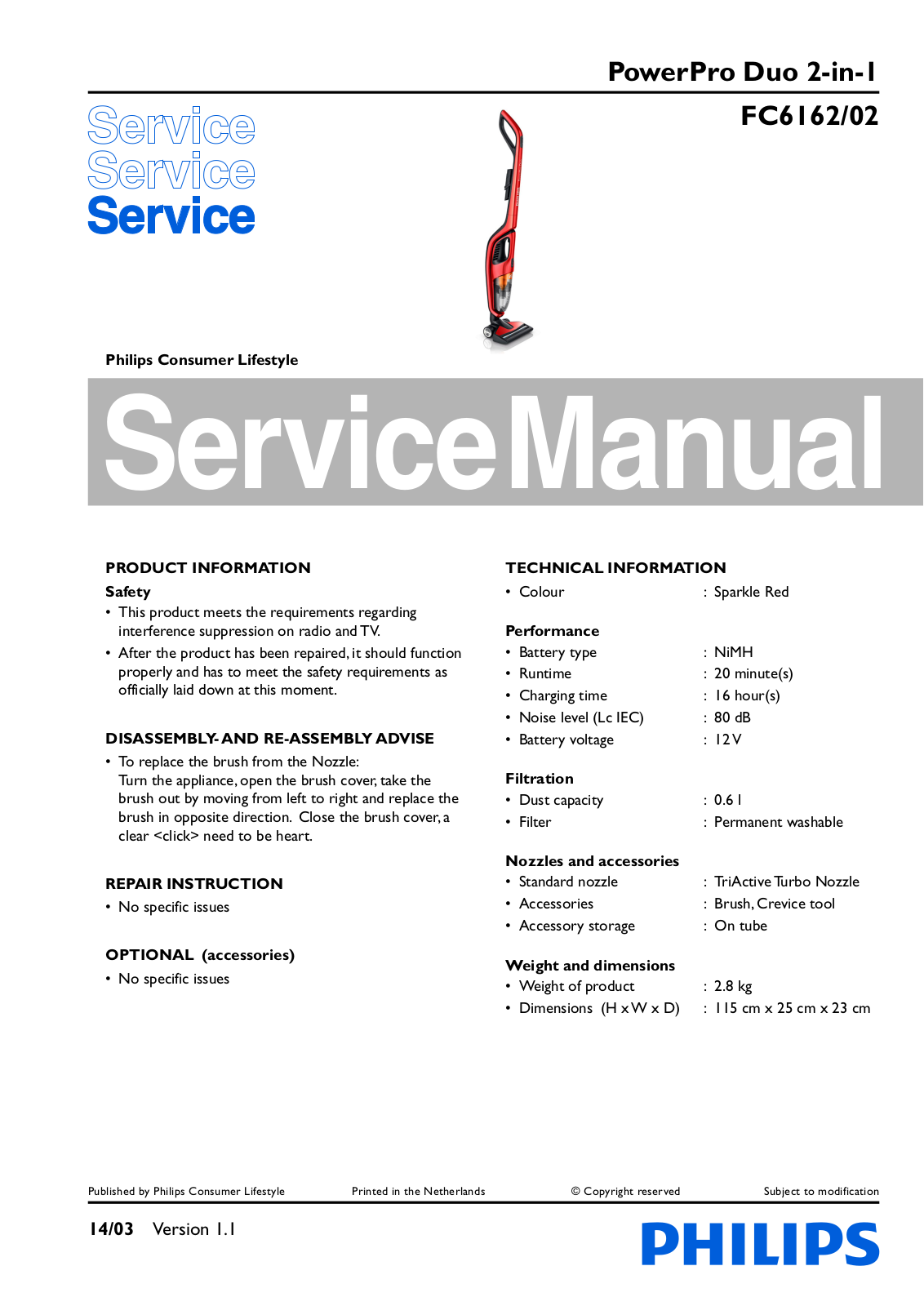 Philips _FC6162_sm Datasheet - ManualMachine.com