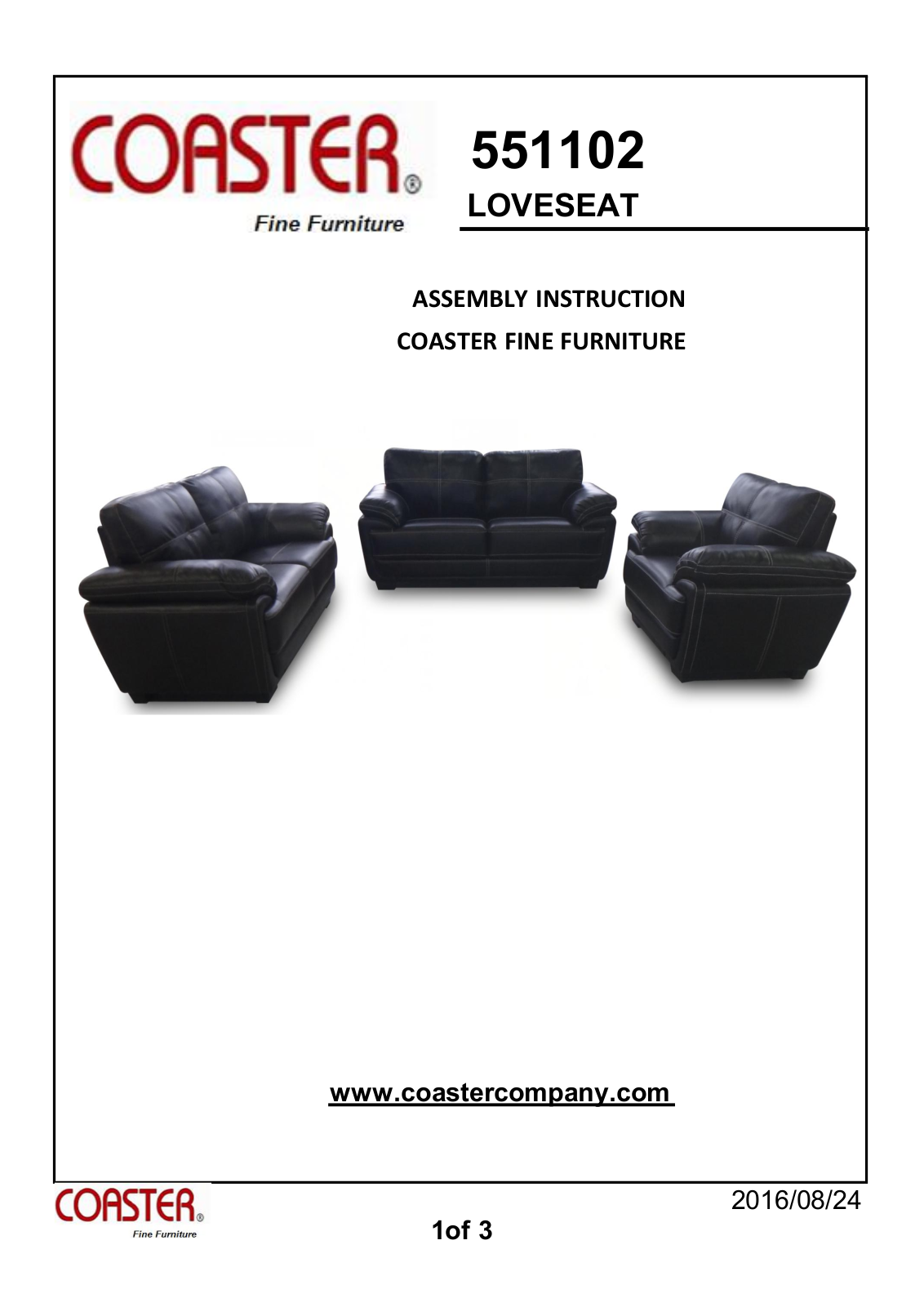 Coaster 551102 Assembly Guide