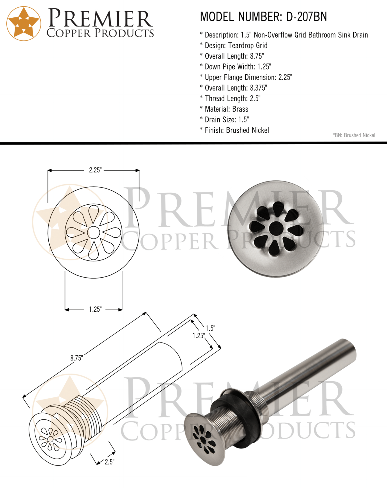 Premier Copper Products IER1643 Specifications - ManualMachine.com