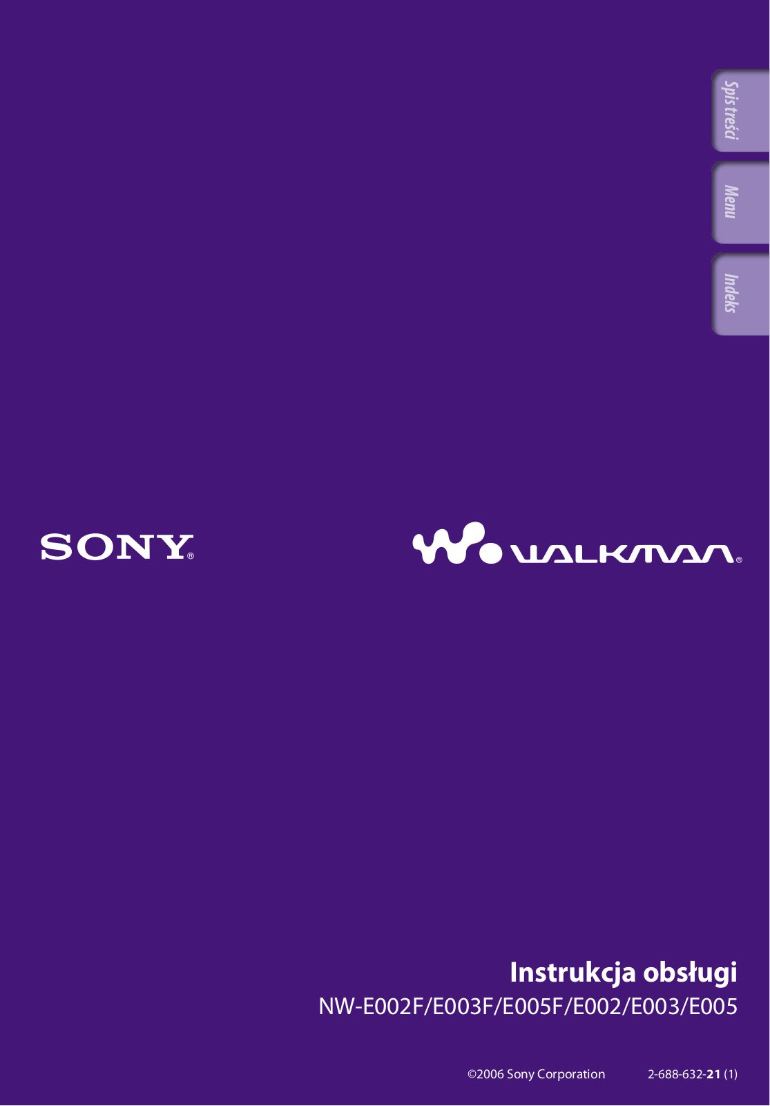 Sony NW-E002F, NW-E003F, NW-E005F, NW-E002, NW-E003 User Manual