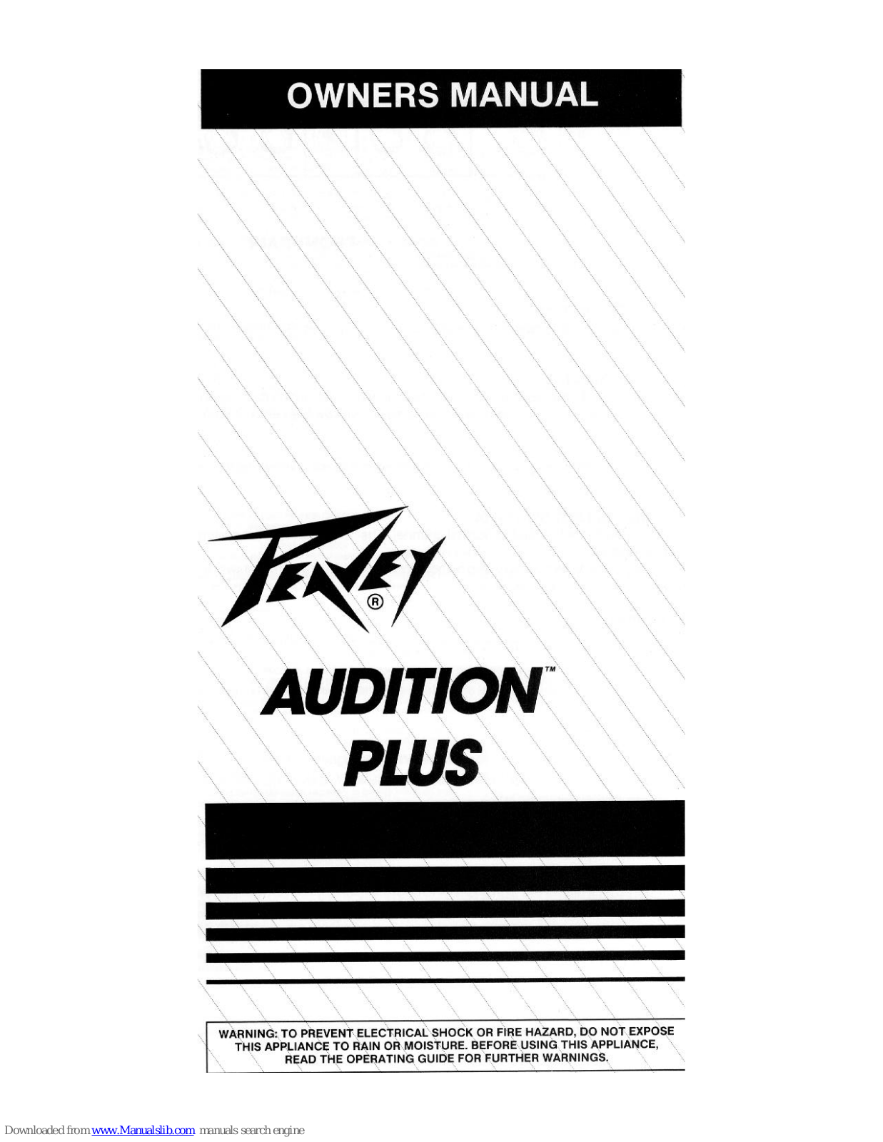 Peavey Audition Audition Plus, Audition Plus User Manual