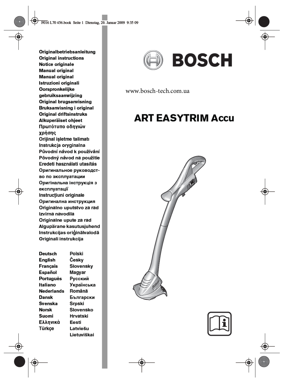 Bosch ART 26 EasyTrim Accu User manual