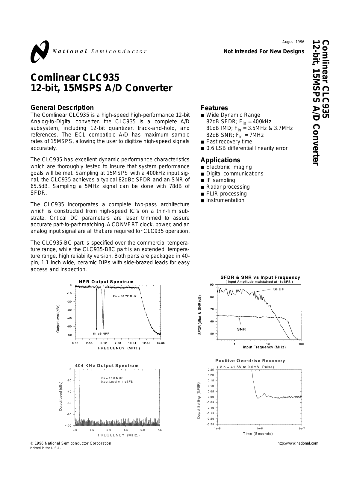 NSC CLC935BC, CLC935B8CC, CLC935B8AC Datasheet