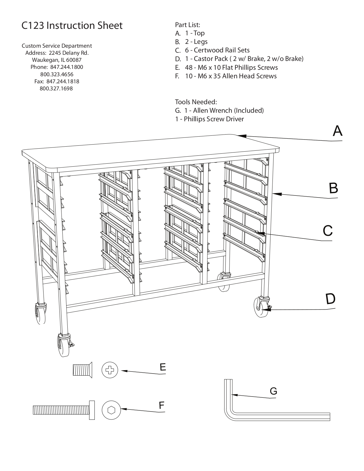 H. Wilson C123 Assembly Instruction