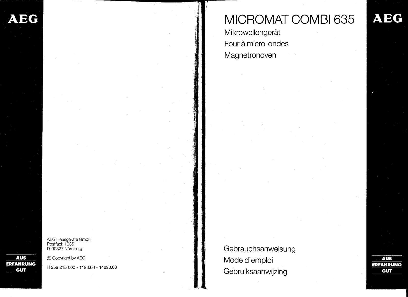 Aeg MICROMAT_COMBI 635 User Manual