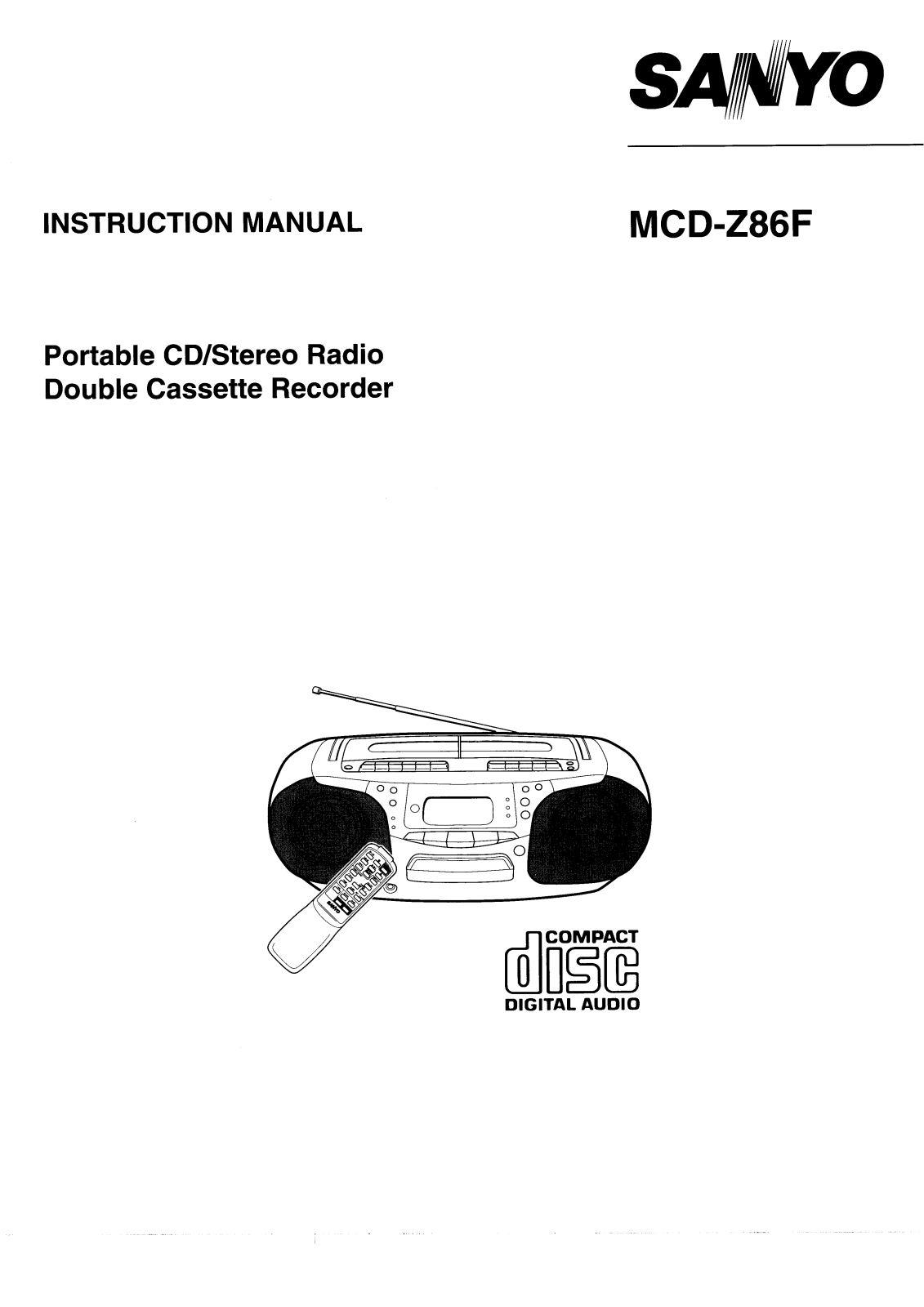 Sanyo MCD-Z86F Instruction Manual