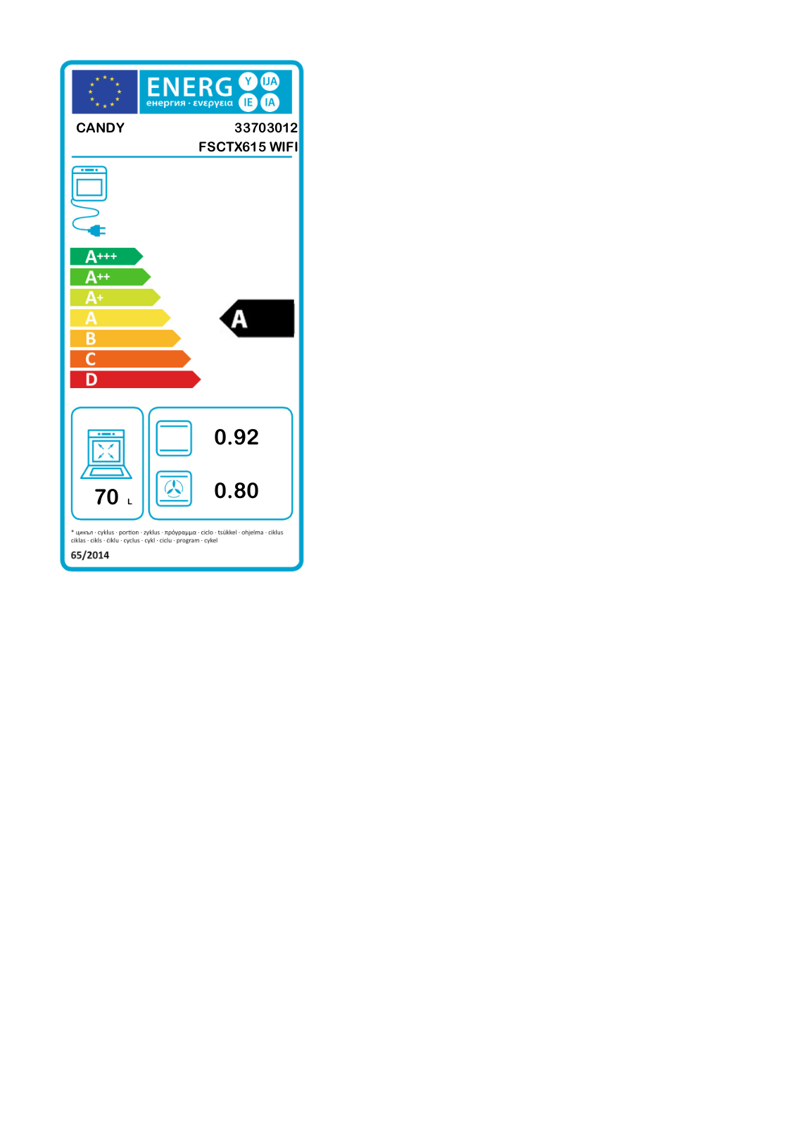 Candy Timeless FSCTX615 WIFI User Manual