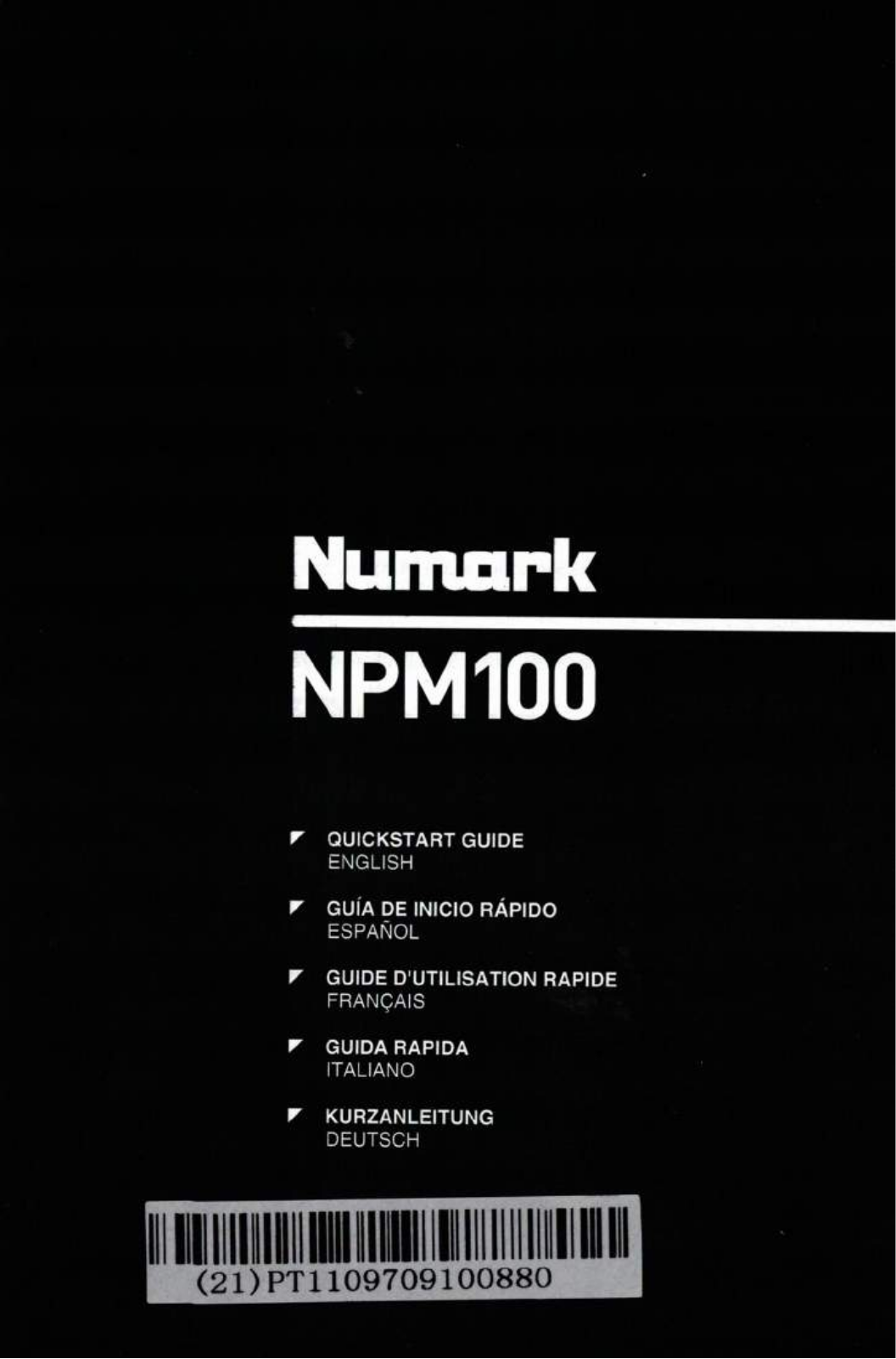 Numark NPM100 QUICKSTART GUIDE