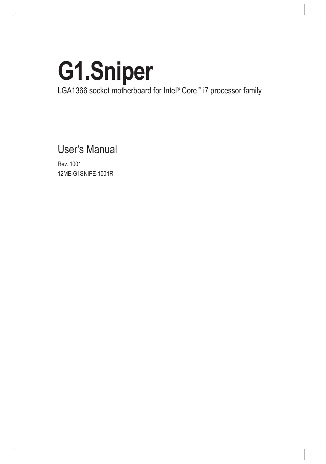 Gigabyte G1.Sniper (rev. 1.0) User Manual