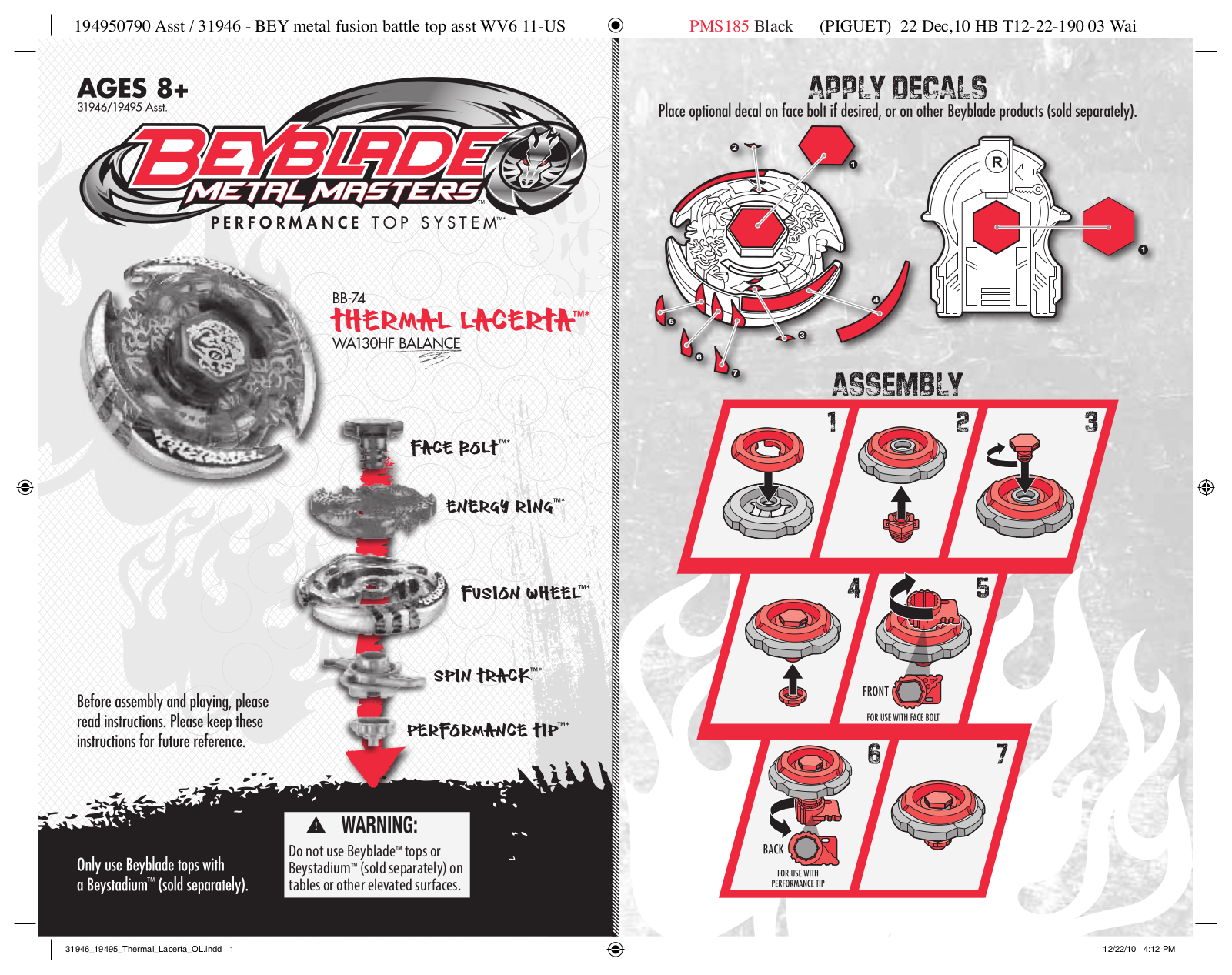 HASBRO Beyblade MM Thermal Lacerta User Manual