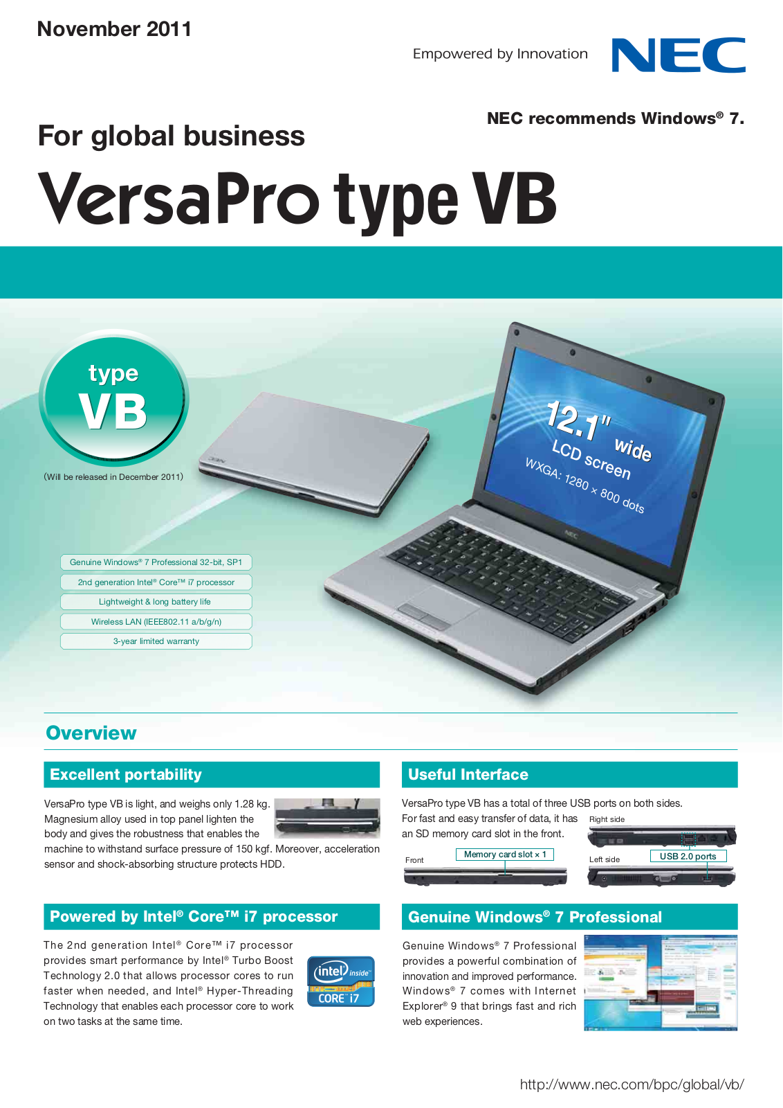 NEC VersaPro VG17H/BB-D, VersaPro VC17H/BB-D Specifications - ManualMachine.com
