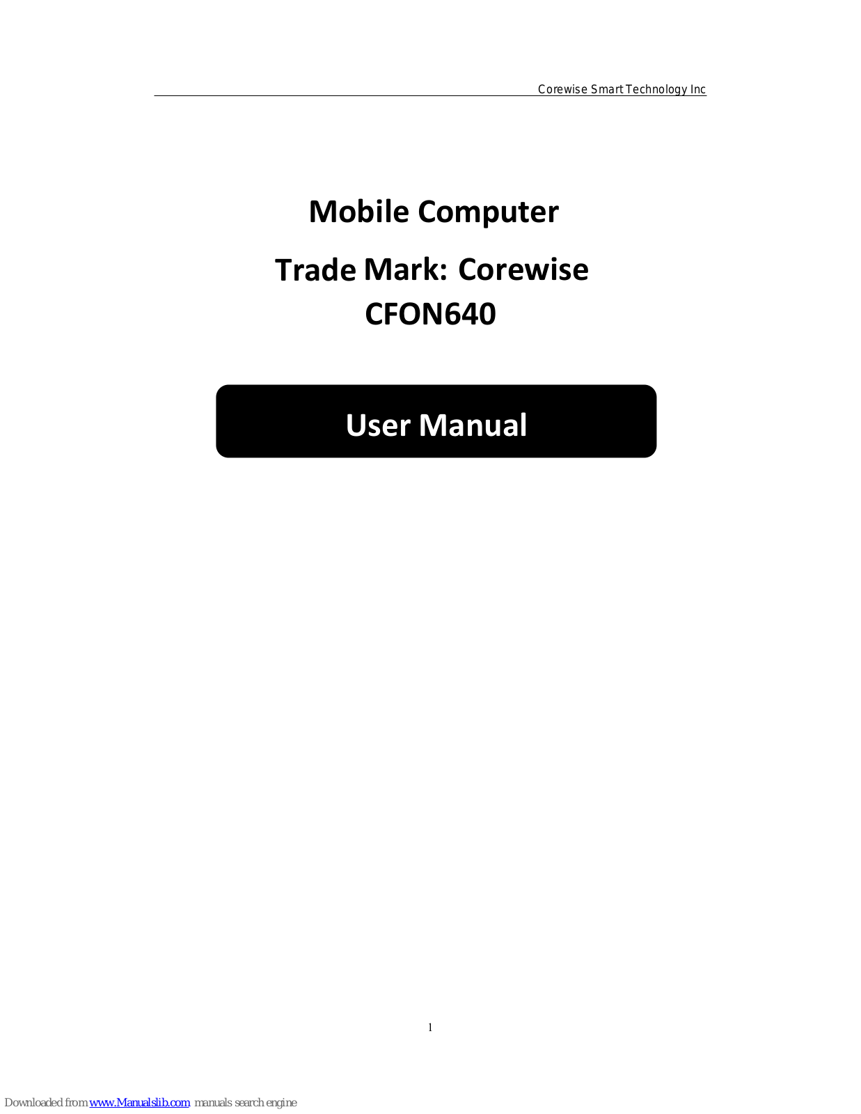 Corewise CFON640 User Manual