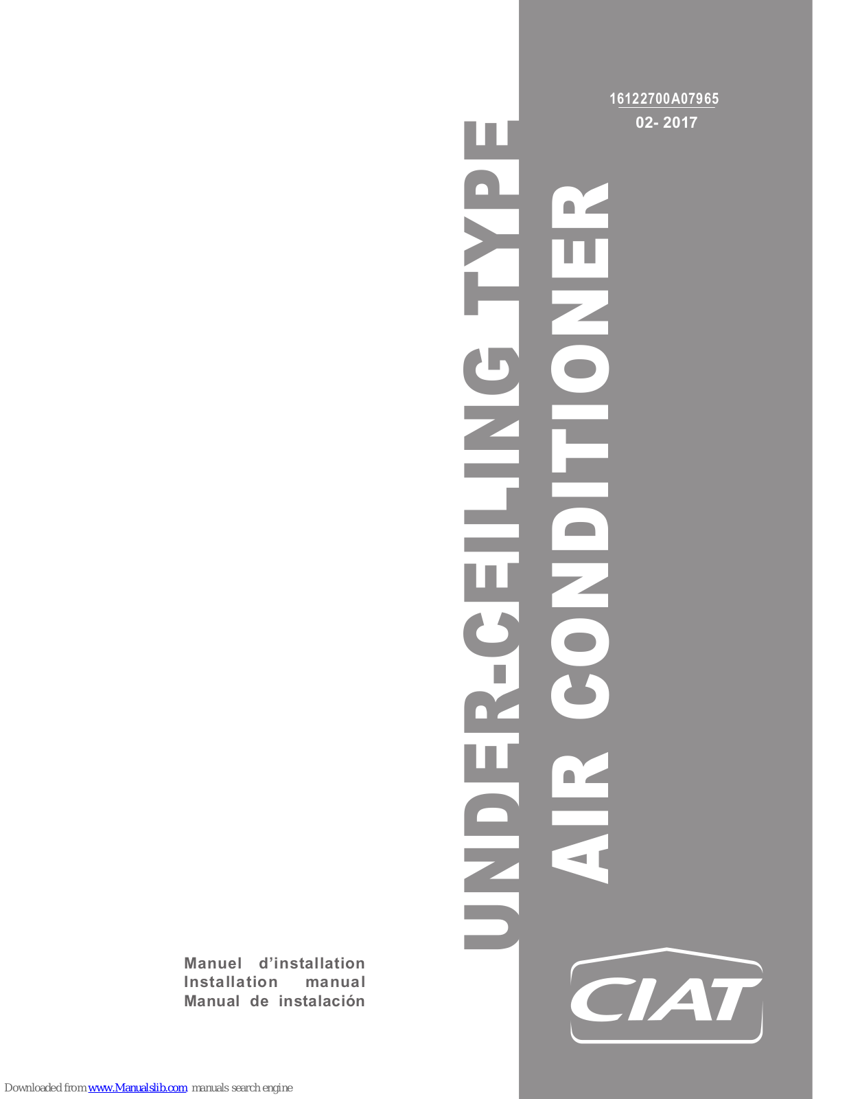 CIAT 42HU18VSC, 42HU24VSC, 42HU30VSC, 42HU36VSC, 42HU48VSC Installation Manual