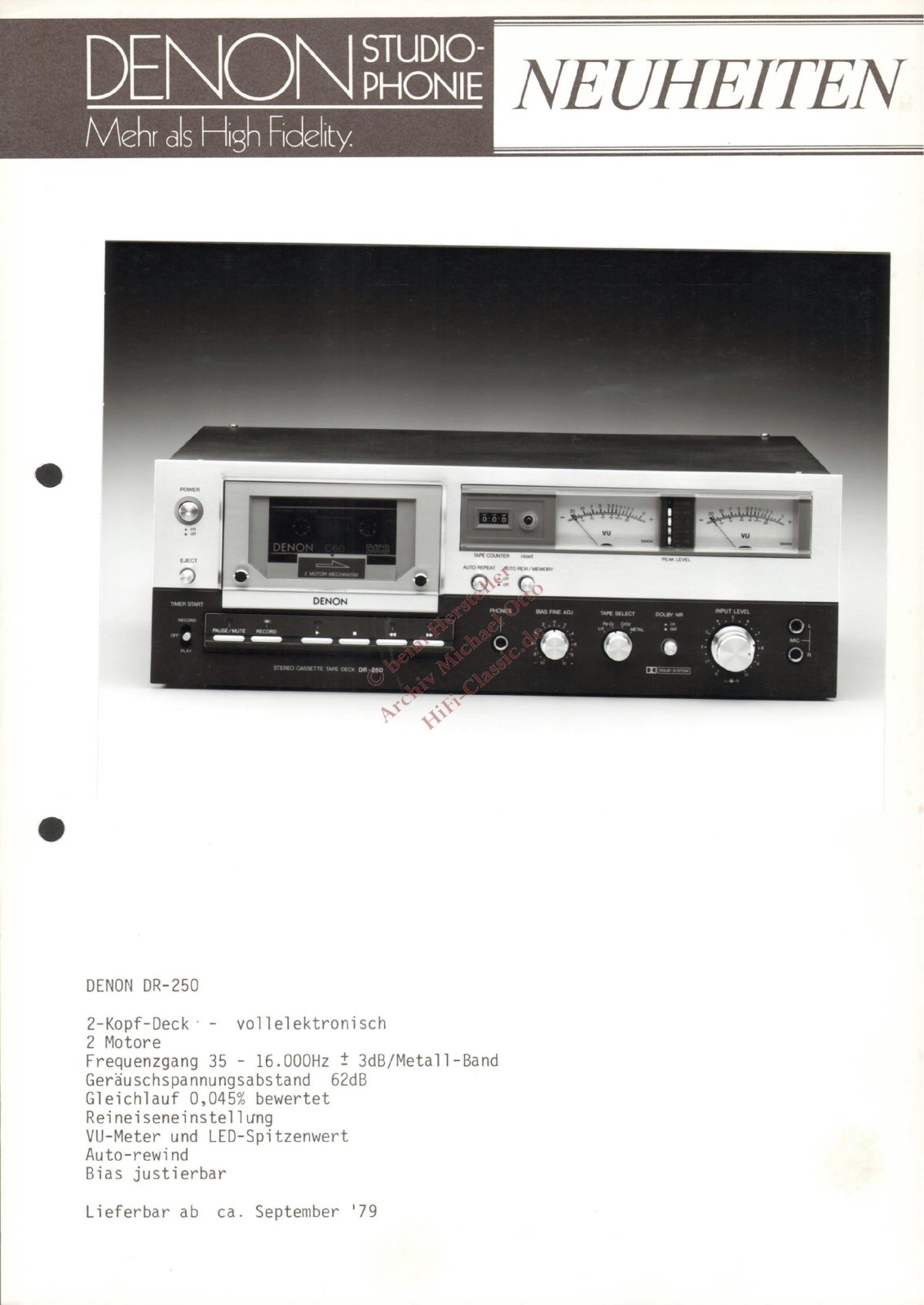 Denon DR-250 Info - ManualMachine.com
