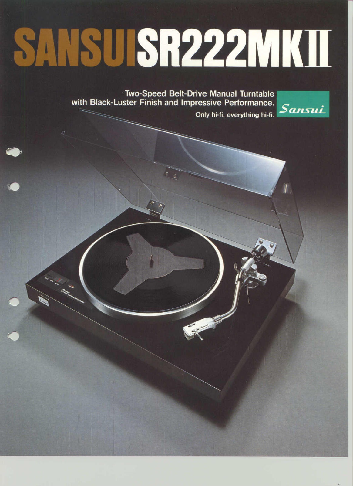 Sansui SR-222 Mk2 Brochure