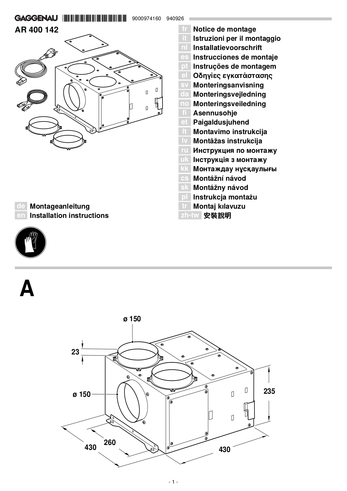 Gaggenau AR400142 User Manual