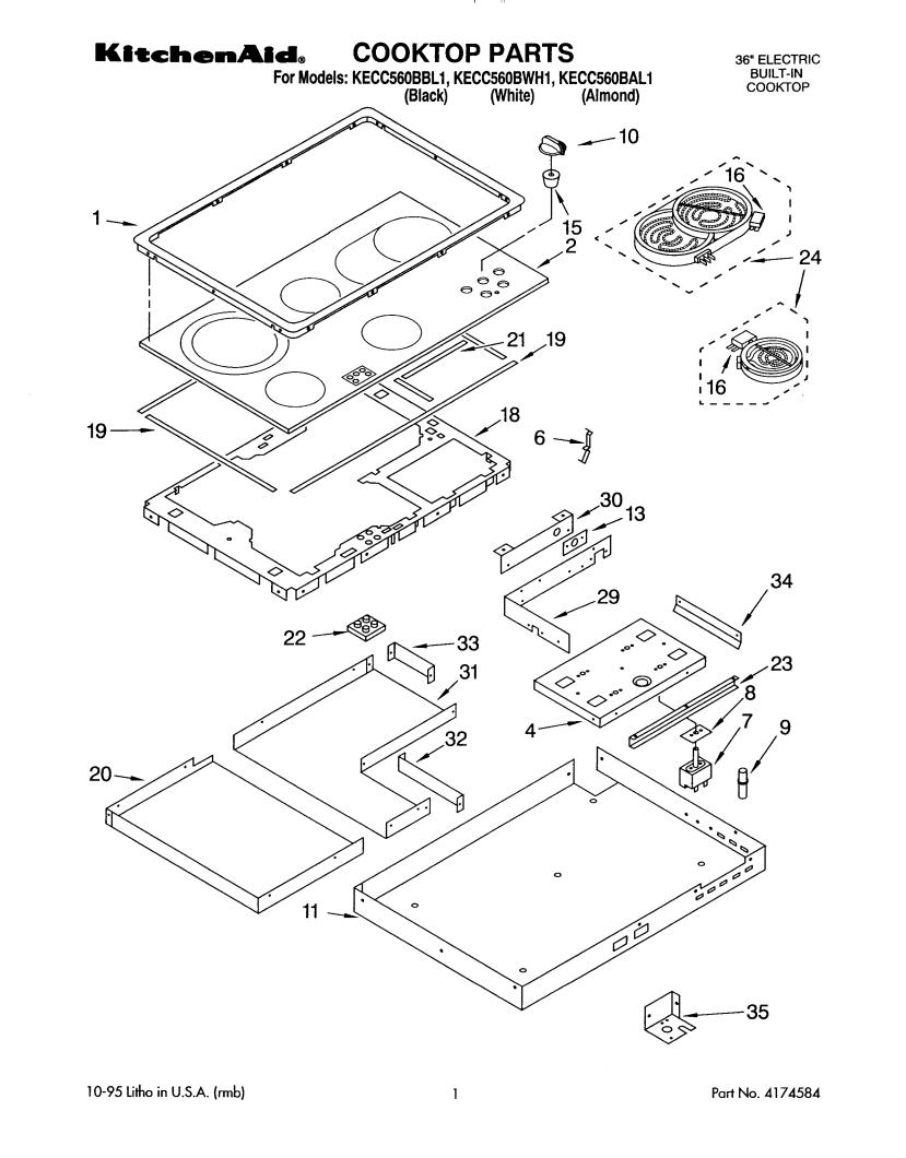 KitchenAid KECC560BWH1 Parts List