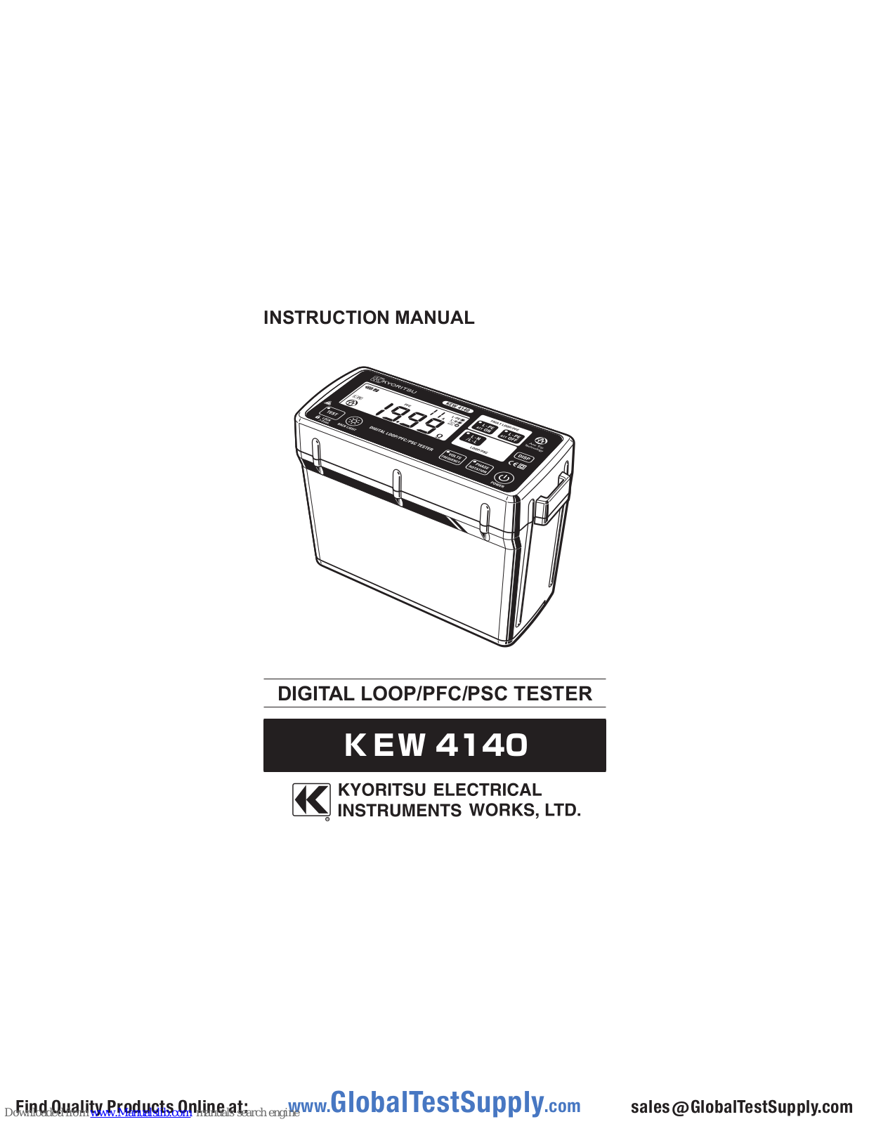 Kyoritsu Electrical Instruments Works, Ltd. KEW 4140 Instruction Manual