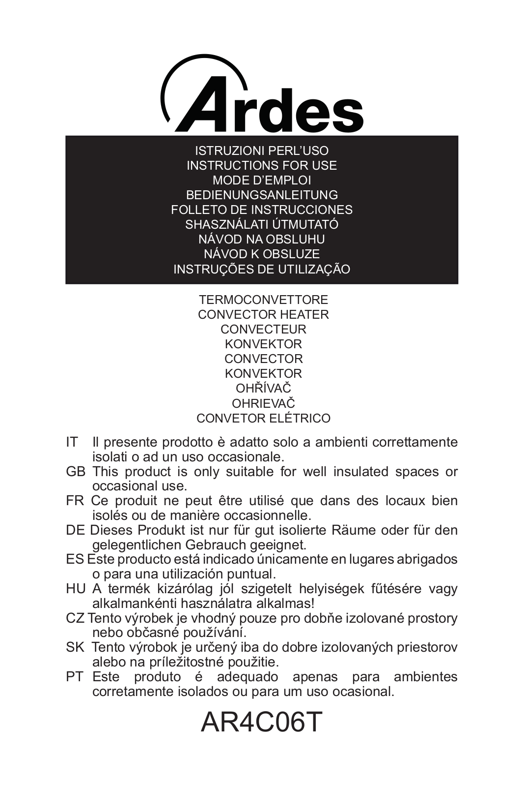 Ardes AR4C06T User guide