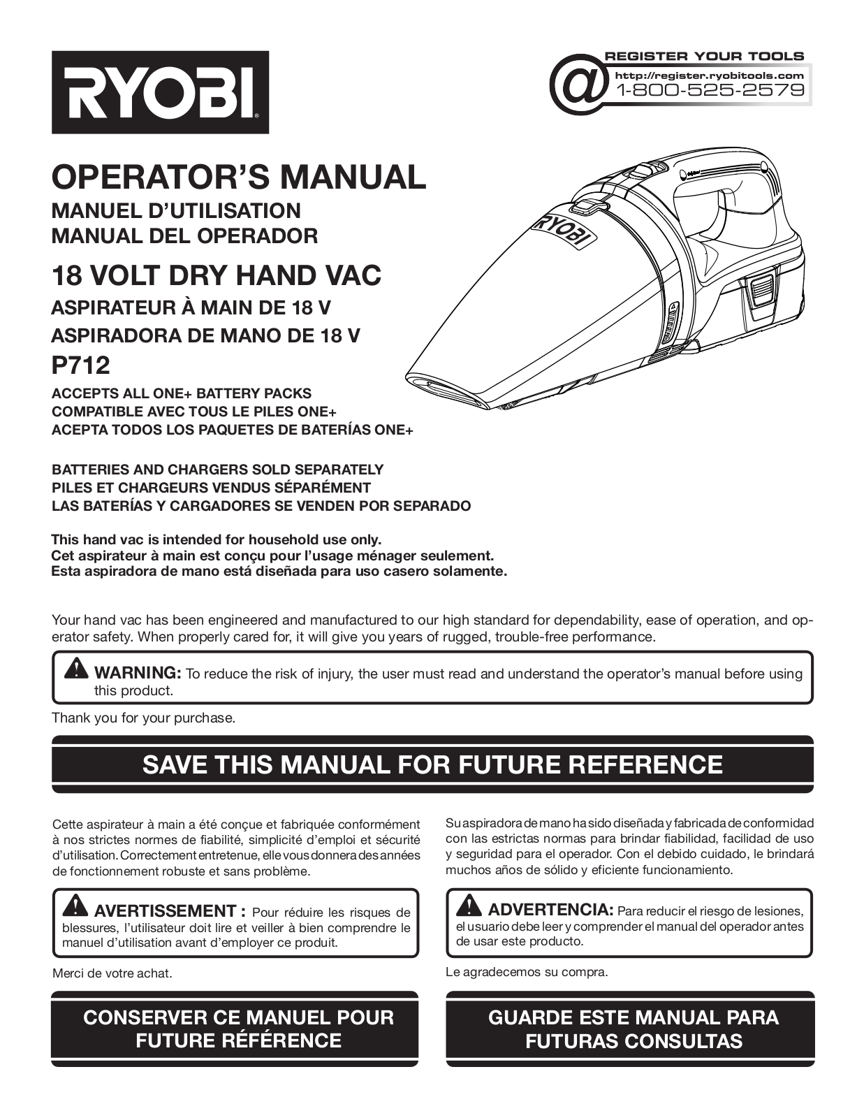 Ryobi P712 User Manual